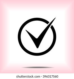 Check mark sign icon, vector illustration. Flat design style