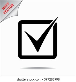 Check mark sign icon, vector illustration. Flat design style