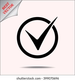 Check mark sign icon, vector illustration. Flat design style
