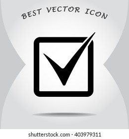 Check mark sign icon, vector illustration. Flat design style