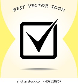 Check mark sign icon, vector illustration. Flat design style