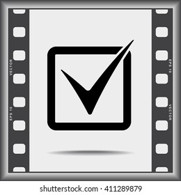 Check mark sign icon, vector illustration. Flat design style