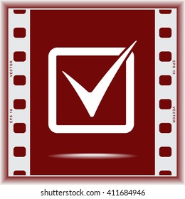 Check mark sign icon, vector illustration. Flat design style