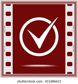 Check mark sign icon, vector illustration. Flat design style