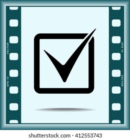 Check mark sign icon, vector illustration. Flat design style