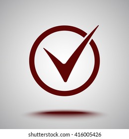 Check mark sign icon, vector illustration. Flat design style