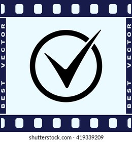 Check mark sign icon, vector illustration. Flat design style