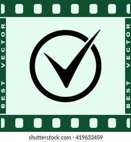 Check mark sign icon, vector illustration. Flat design style