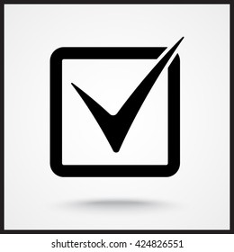 Check mark sign icon, vector illustration. Flat design style