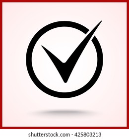 Check mark sign icon, vector illustration. Flat design style