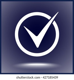 Check mark sign icon, vector illustration. Flat design style