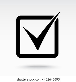 Check mark sign icon, vector illustration. Flat design style