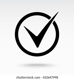 Check mark sign icon, vector illustration. Flat design style
