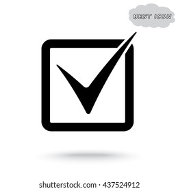 Check mark sign icon, vector illustration. Flat design style