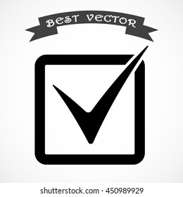 Check mark sign icon, vector illustration. Flat design style