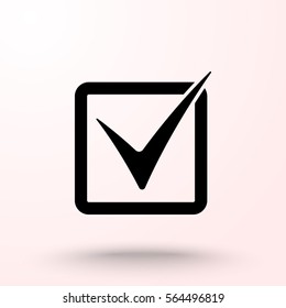 Check mark sign icon, vector illustration. Flat design style