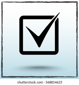 Check mark sign icon, vector illustration. Flat design style