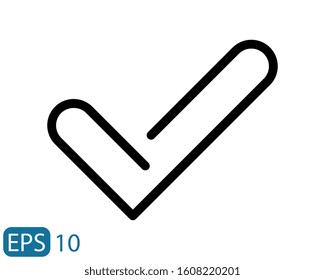 check mark sign line style icon on white background. EPS 10