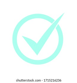 marca de verificación en círculo aislado en fondo blanco. ilustración vectorial