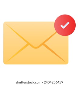 Marcar el signo en el icono de concepto de correo comprobado, listo para usar el vector