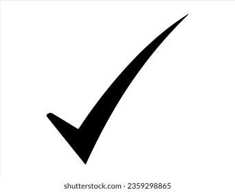 Check mark sign silhouette vector art white background