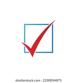 Check mark sign square logo vector image