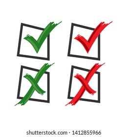 Check mark sign. Yes or No vector. False or True icon in trendy design style