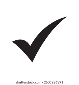 Check mark silhouette vector illustration on white background