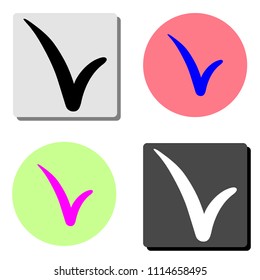 Check Mark. simple flat vector icon illustration on four different color backgrounds