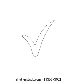 Check Mark. simple flat vector icon illustration. outline line symbol - editable stroke
