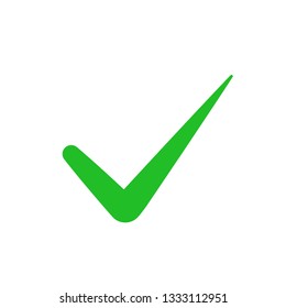 Check mark simple green vector icon. Accept tick sign.