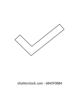 Check mark. Simple icon. Contour illustration. 