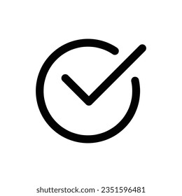 Check mark simple icon, Check mark glyph style pictogram isolated on white. Symbol, logo illustration..eps