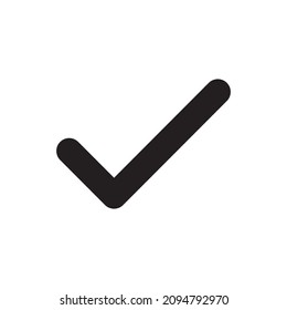 Check mark simple line vector icon.