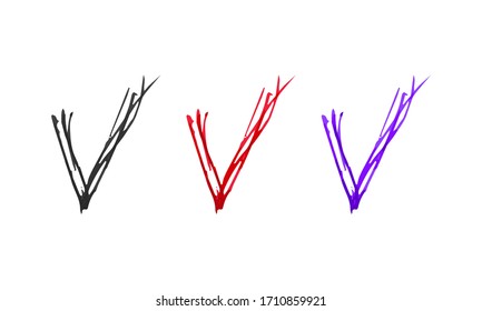 Check mark sings vector hand drawn. Ballpoint pen drawing. sketch check mark. Stock - Vector illustration