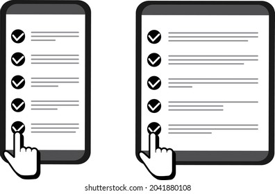 check mark smartphone vector illustration