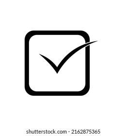 check mark in square black line icon vector