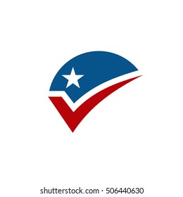 check mark and star logo