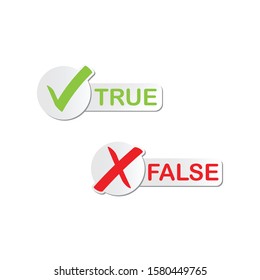 Check mark stickers style brush. TRUE AND FALSE