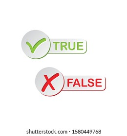 Check mark stickers style brush. TRUE AND FALSE