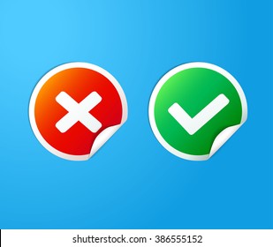 Check mark stickers. Vector