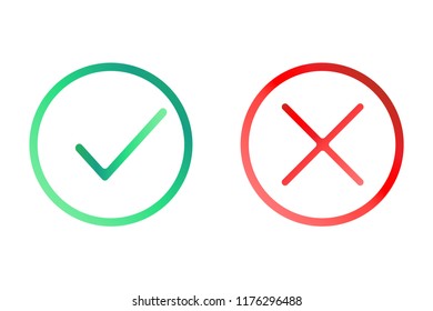 Check mark - stock vector.
Check Mark Yes, No, icon, graphic, symbol, Vector. Check mark buttons for vote. Isolated vector illustration on white background.