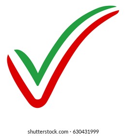 check mark style Iran flag symbol elections, voting and approval, vector concept check mark Iran tick