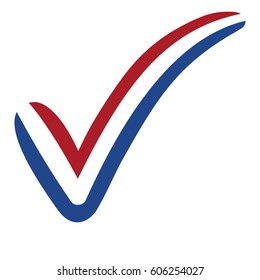 check mark style Netherlands flag symbol elections, voting and approval, vector concept check mark Netherlands 