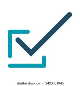 Check mark symbol, check box icon. Checkbox set with blank and checked checkbox line art vector icon for apps and websites