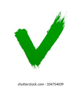 Check mark symbol. brush stroke lines. letter v. Vector