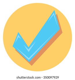 check mark symbol circle icon with shadow