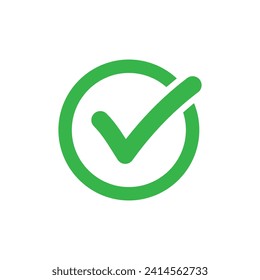 Check mark symbol, Green check mark icon, vector illustration