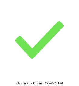 Marcar símbolo icono marca icono marca ilustración vectorial opción votar. Botón verde de marca de verificación correcta. Sí o marca de verificación derecha casilla de verificación coincidencia de acuerdo de forma de elemento seleccionado aceptar. Icono de encuesta de buena factura
