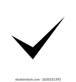 Check mark symbol indicating approval or completion in a minimalistic design style